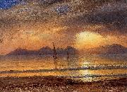 Albert Bierstadt, Sunset over a Mountain Lake